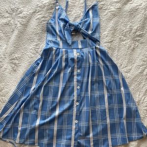 Blue vintage swing/ pin-up style midi dress